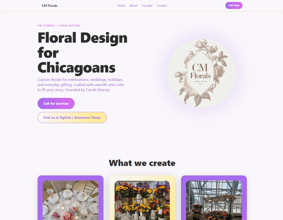 Copper Fox Collective online flower shop homepage